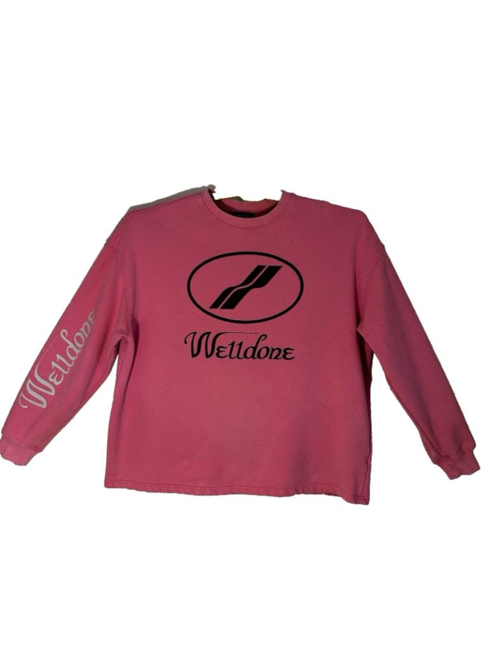 We11done Graphic Oversized Ex-Boyfriend Small Pink T-Shirt/Sweatshirt Logo - Picture 2 of 12